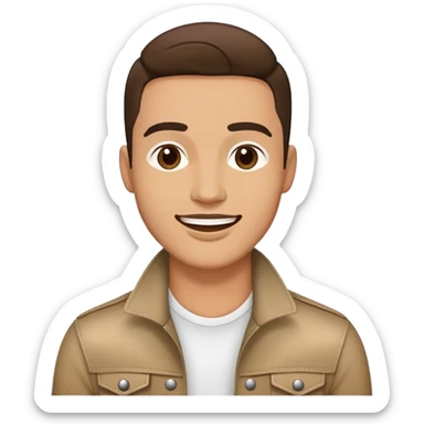 Happy Rock Pop Music Male Singer in his 30s dressed with trendy style sticker