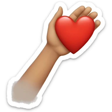 Half Heart with hand sticker