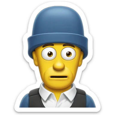 Homer simson qui sert la main de Vladimir poutine sticker