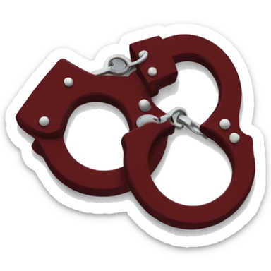 fuzzy handcuffs dark red sticker