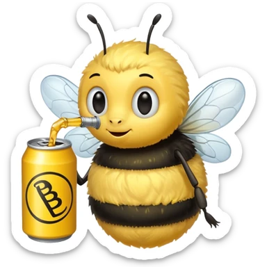 bee drinkig soda sticker
