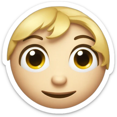 3d sphere with a cartoon deepslate texture with big feminine eyes sticker