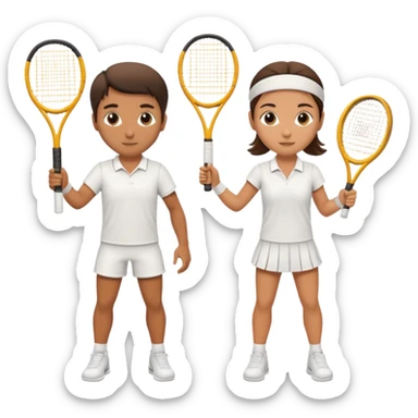 two tennis players of European appearance sticker