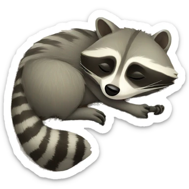 Raccoon sleeping in tree sticker