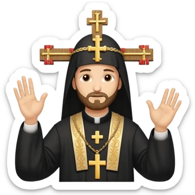 Orthodox Christian priest making the sign of the cross with the movement outlined sticker