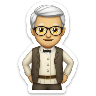 History teacher with sheets sticker