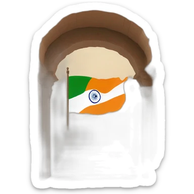 Indian flag in ancient monument sticker