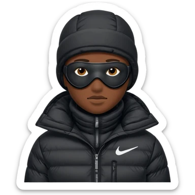 Person with Nike ski mask on sticker