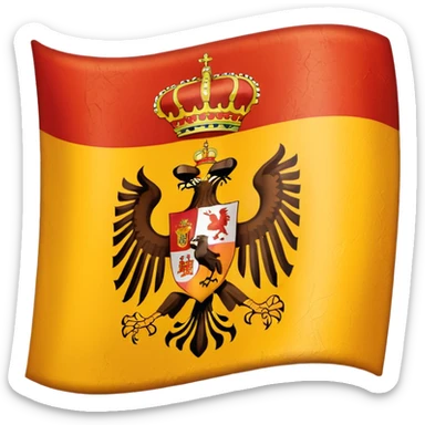  Bandera de España 🇪🇸 con un aguila marrón atrás del escudo de España sticker