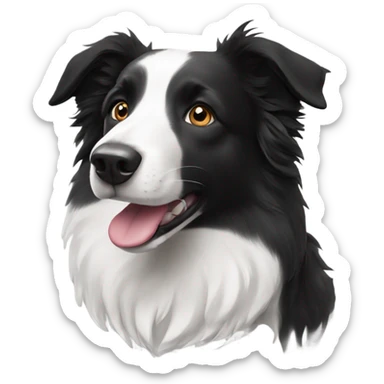 Black and white border collie  sticker