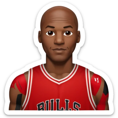 Michael Jordan wearing his Chicago bulls jersey number 23 sticker