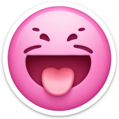 Pink smiley face with tongue out sticker