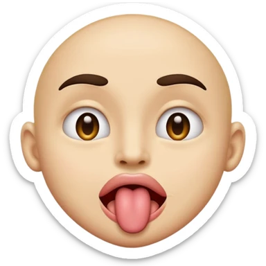 An emoji with the tongue sticking out to one corner of their mouth with a single eyebrow raised sensually  sticker
