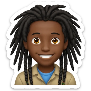 boy with dreadlocks and black skin sticker
