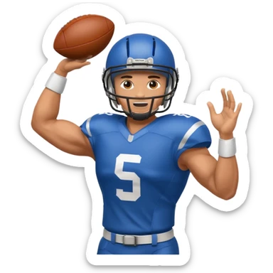 A football player throwing a football sticker