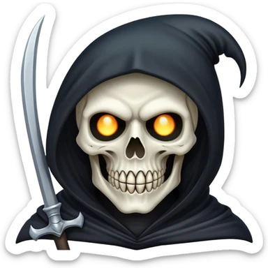 happy animated Grim Reaper sticker