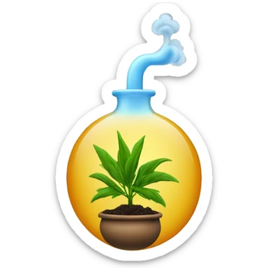 bong with smoke and plant sticker