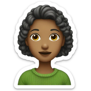 Girl in green sweater sticker