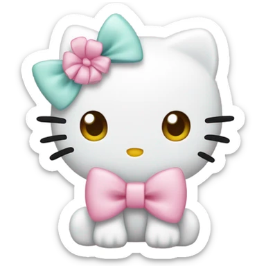 Hello kitty but the bow is pastel pink sticker