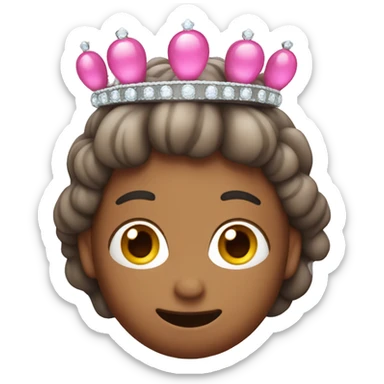 A pink jellybean (the candy) wearing a tiara sticker