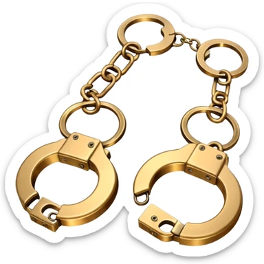 Golden hand cuffs on chains sticker