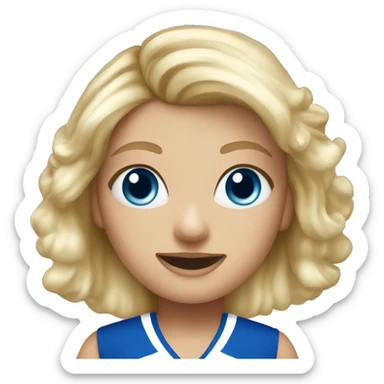 blond blue eye cheerleader  sticker