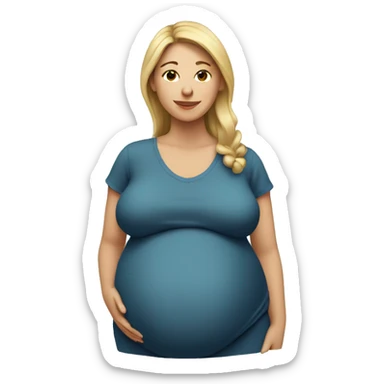 White pregnant woman  sticker