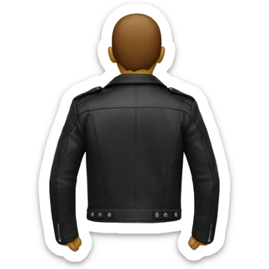 cool boy with leather jacket, from the back sticker