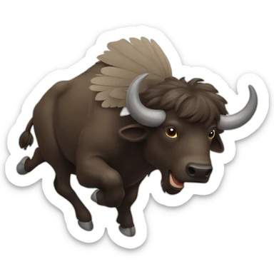 flying buffalo sticker