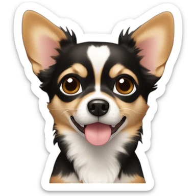 chihuahua with black and tan fur  sticker