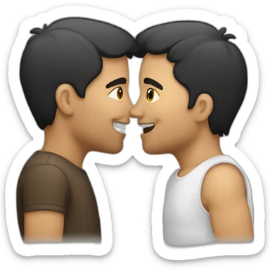 Latino-male-and-caucasian-male-kissing sticker
