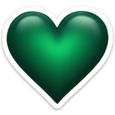 dark green heart sticker