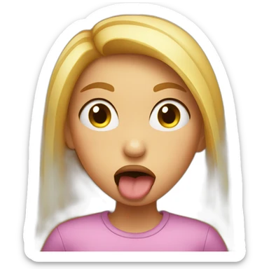 Girl stick her tongue out in disgust sticker