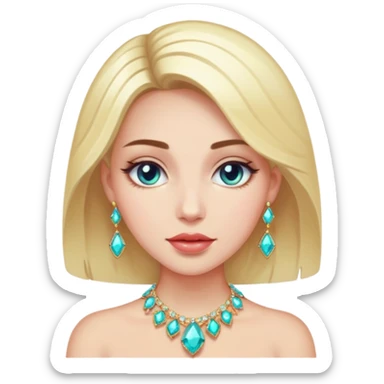 gem lover woman with gem accessories excessive amount sticker