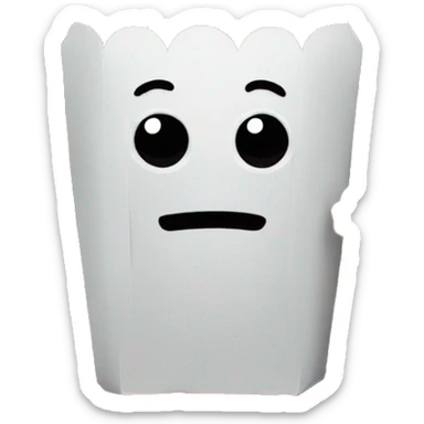 AN ANIMATED POPCORN BOX READING A BOOK sticker
