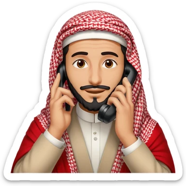 Saudi man with a red shemagh, talking on the phone sticker