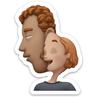 White guy with brown hair kissing curvy redhead sticker