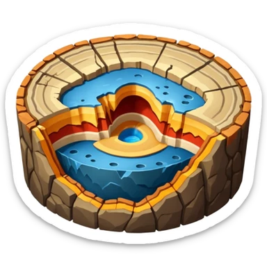 Earth's crust, mantle, and core sticker