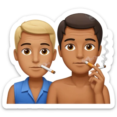 Two friends smoking  sticker