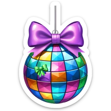 disco with a bow sticker