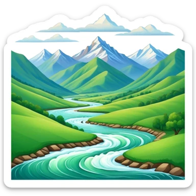 landscape painting on a canvas sticker