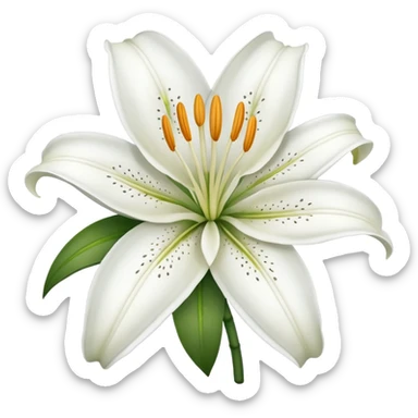 a white Lilly flower as a emoji sticker