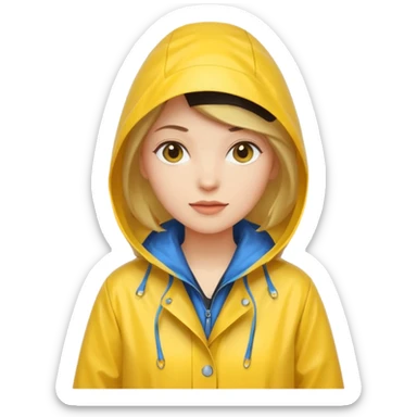 yellow raincoat for women sticker