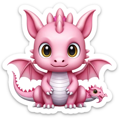 Cute light pink dragon, sanrio sticker