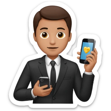 Un hombre de traje con celular  sticker
