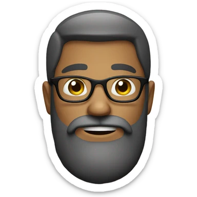 a man with glasses who look smart and have beard sticker