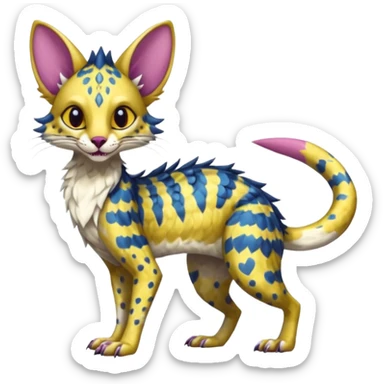 Flurry furry scaly sergal-Carp-serval-possum-sphynx-mouse-sergal-fusion-animal-hybrid-creature  sticker