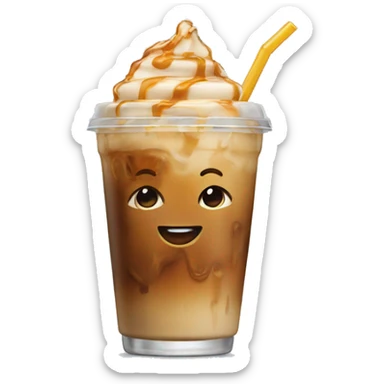 Iced coffee,with caramel  sticker