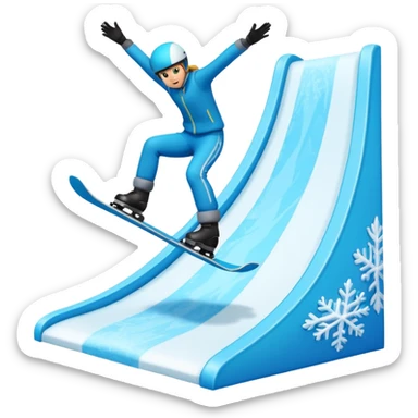 snow slope freestyle park kicker sticker