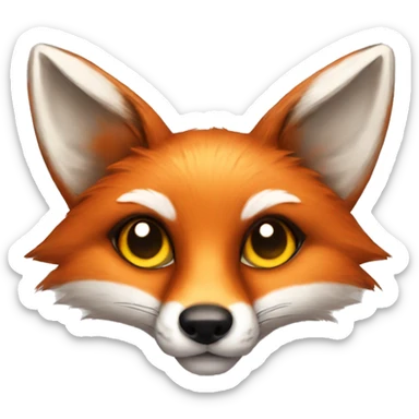 fox with sly eyes with a flower sticker